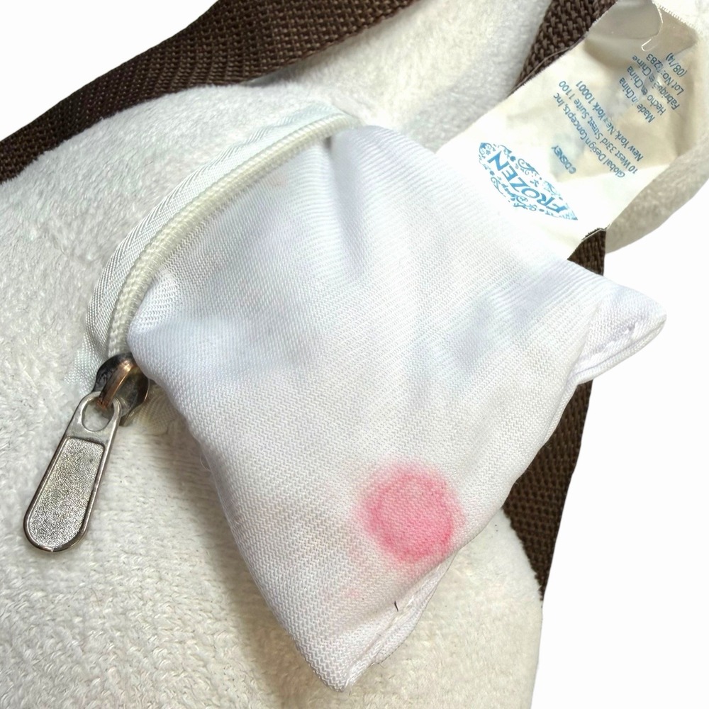 Disney Frozen Olaf Plush Backpack White Snowman Adjustable Straps Small Zip Bag - Picture 9 of 11